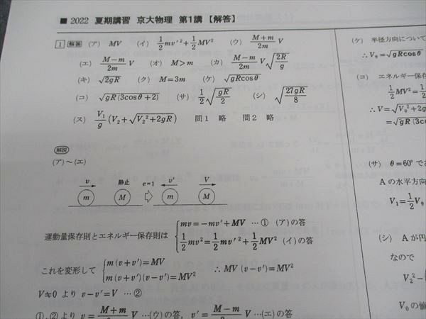 河合塾 京大物理 京都大学 テキスト 2022 夏期講習/冬期講習 計2冊