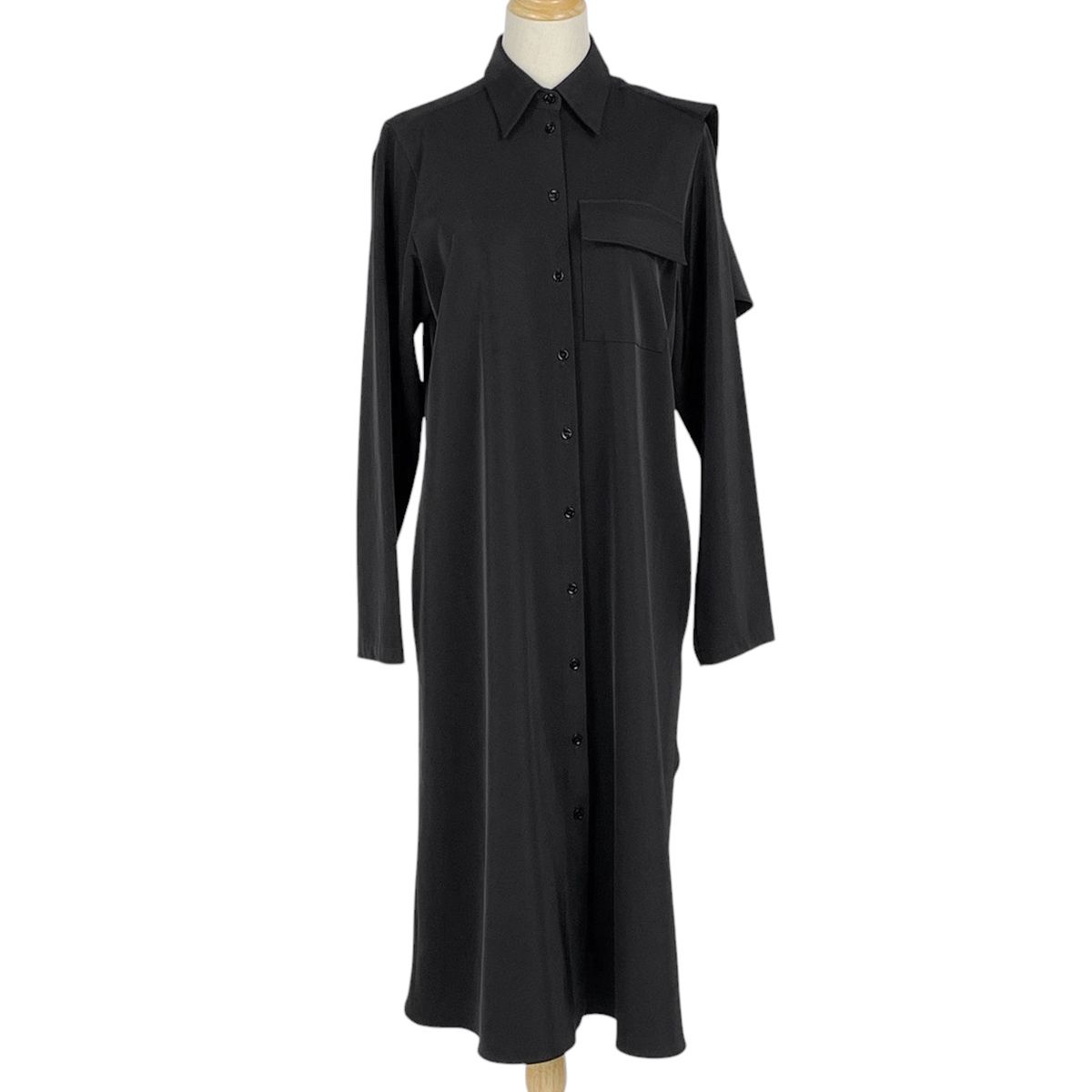 メゾン マルジェラ Maison Margiela エムエム6 ロング コート ステンカラー MM6 アウター その他コート ポリエステル ポリウレタン ブラック レディース