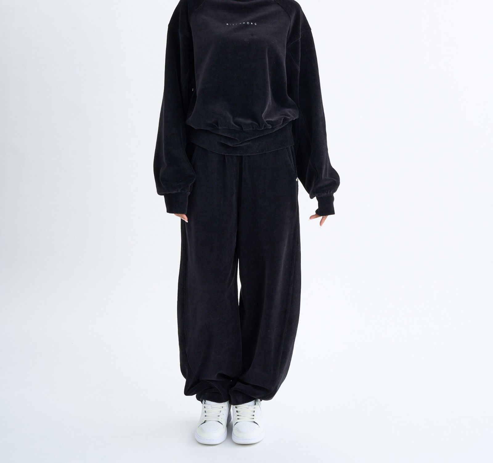 2025秋冬 BILLABONG ビラボン KNIT VELOURS × RIB ロングパンツ BLK レディース BF014701 DECORATOM_COM_BR