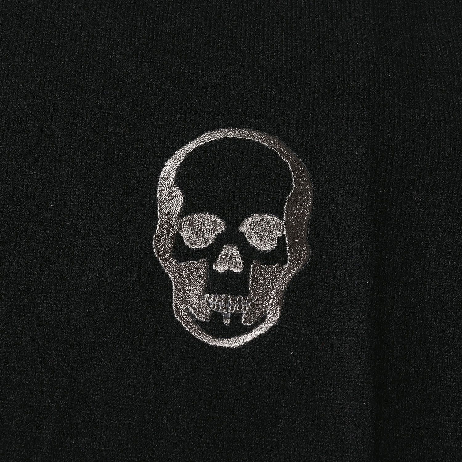 【美品】lucien pellat-finet ルシアンペラフィネ ニット サイズ:M / スカル刺繍 タートルネック カシミヤ ニット / ブラック 黒 / トップス セーター【メンズ】【中古】