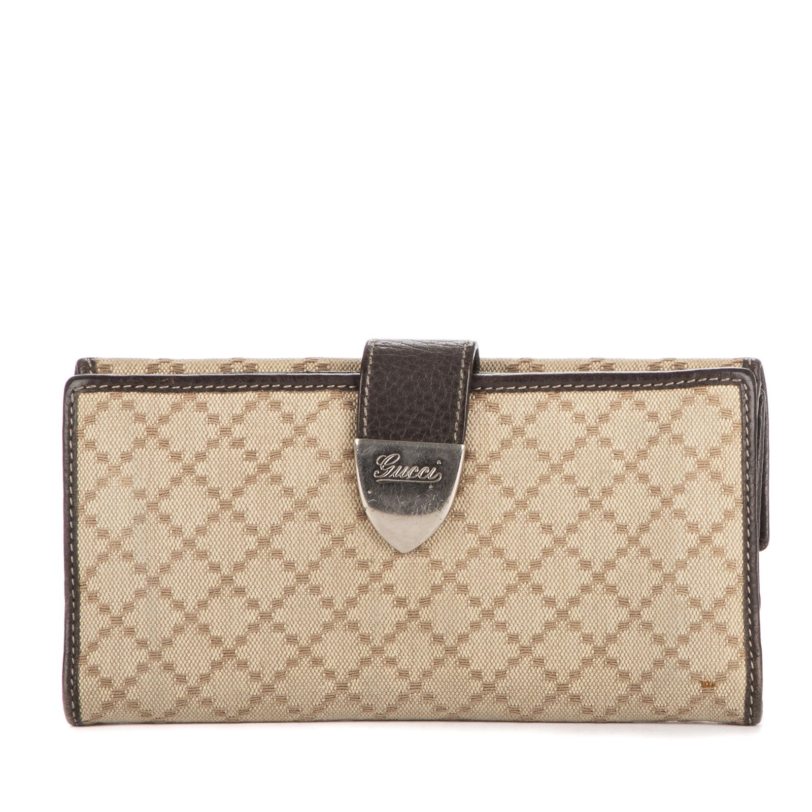 GUCCI グッチコンチネンタルウォレットベージュ|ブラウンディアマンテキャンバスA