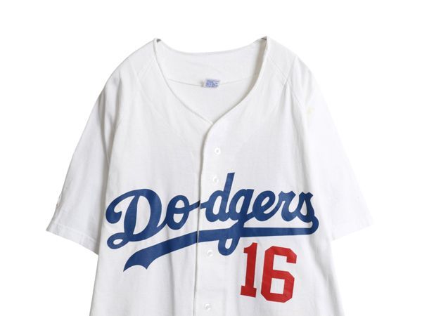 90s USA製 野茂英雄 ドジャース ベースボール シャツ メンズ XL オールド MLB オフィシャル ラッセル 大リーグ ユニフォーム 大きいサイズ お得なクーポン配布中!】 90s USA製 野茂英雄 ドジャース ベース