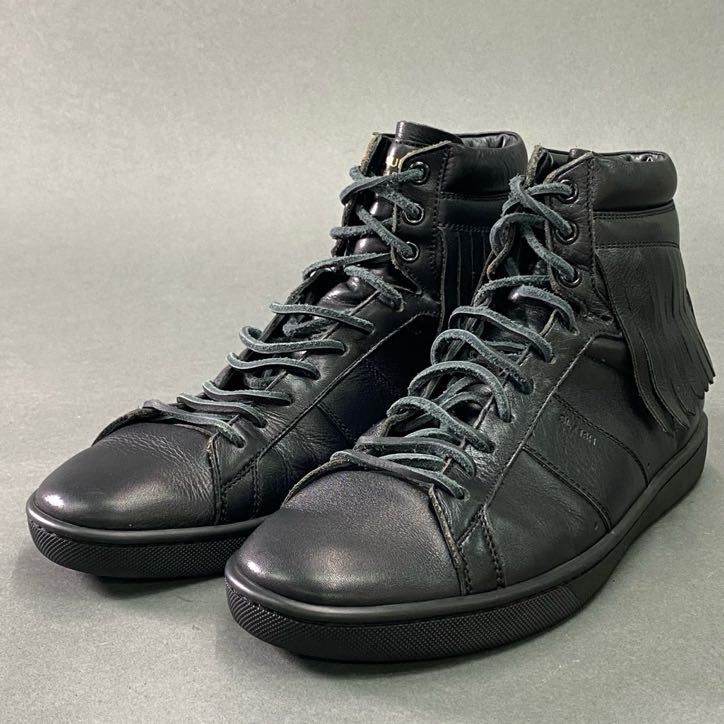 7f5 《美品》 SAINT LAURENT サンローラン フリンジ レザースニーカー  