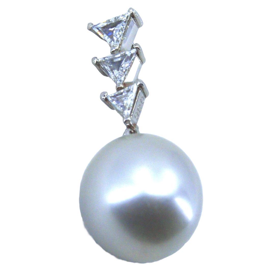 パール ペンダント PT900 PT900 ファンシーカラーダイヤ付パールペンダントトップ - メルカリ