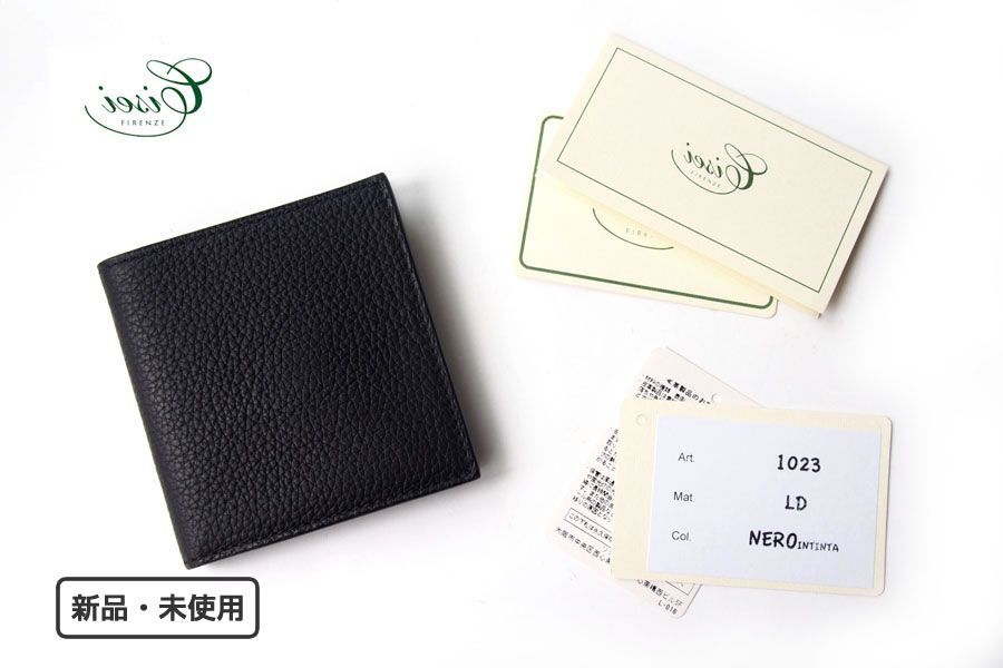 新品｜未使用｜シセイ｜cisei｜小銭入付コンパクト財布｜P1023 LD FOLDING WALLET WITH COIN PURSE COL.NERO｜01