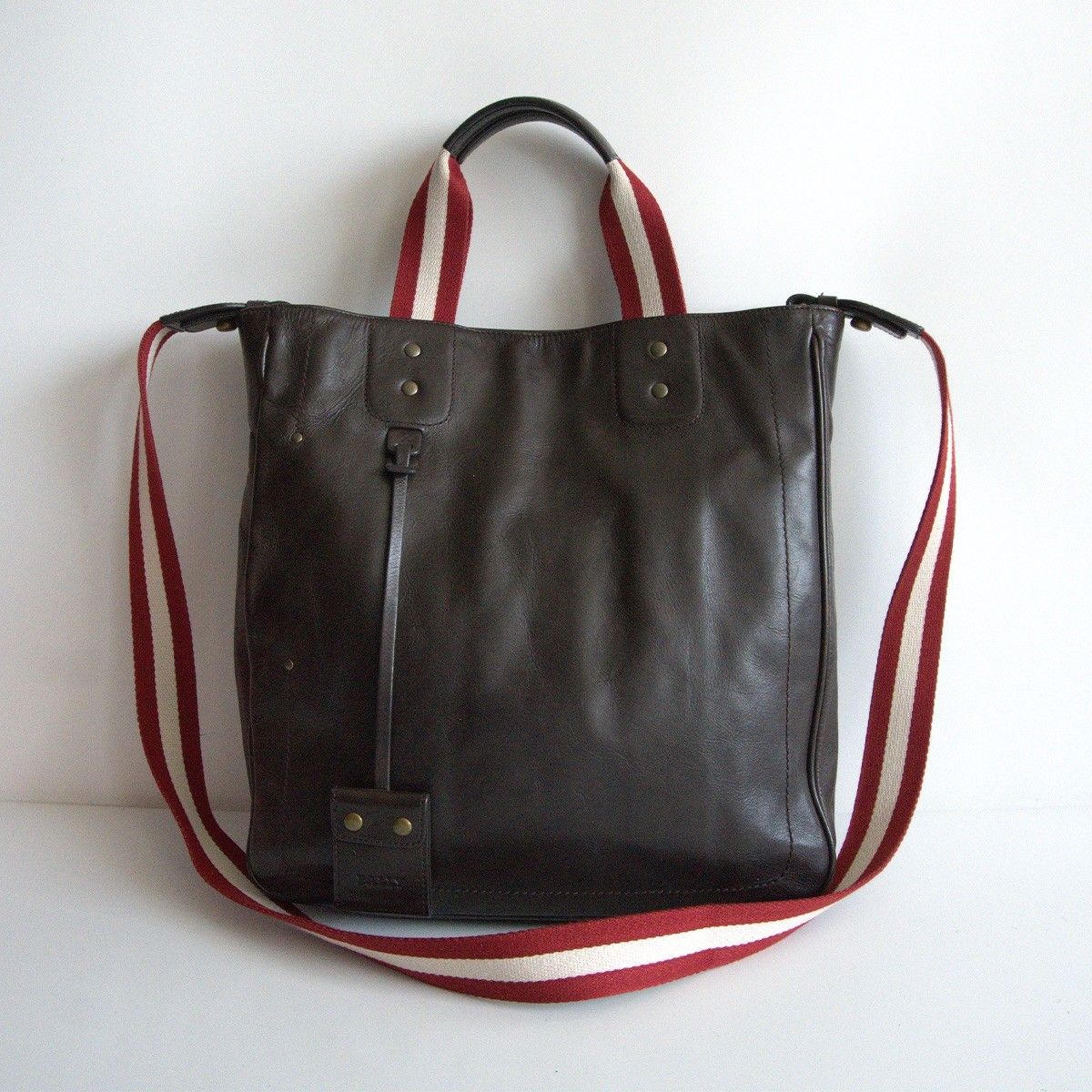 美品】BALLY 【レザー 2way トートバッグ】ブラウン トレイン