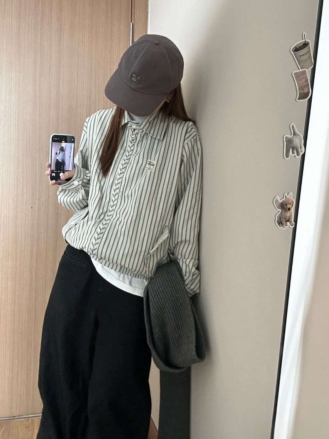 Stussy ファッション 新作 レトロスタイル バーティカルストライプ ショートワイドジップジャケット ジャケット