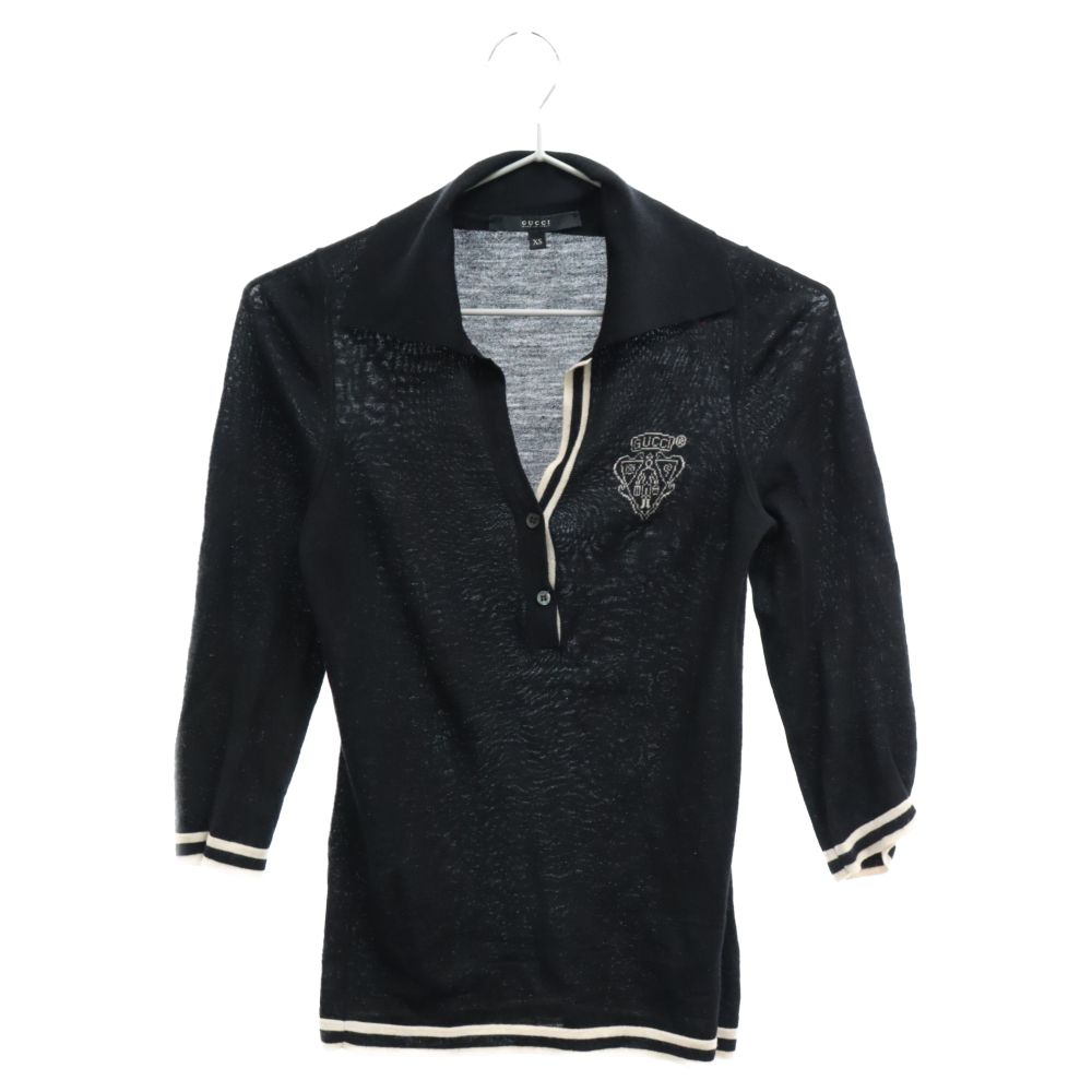 GUCCI GGロゴ ニットポロシャツ GUCCI (グッチ) エンブレムジャガードニットポロシャツ 164857