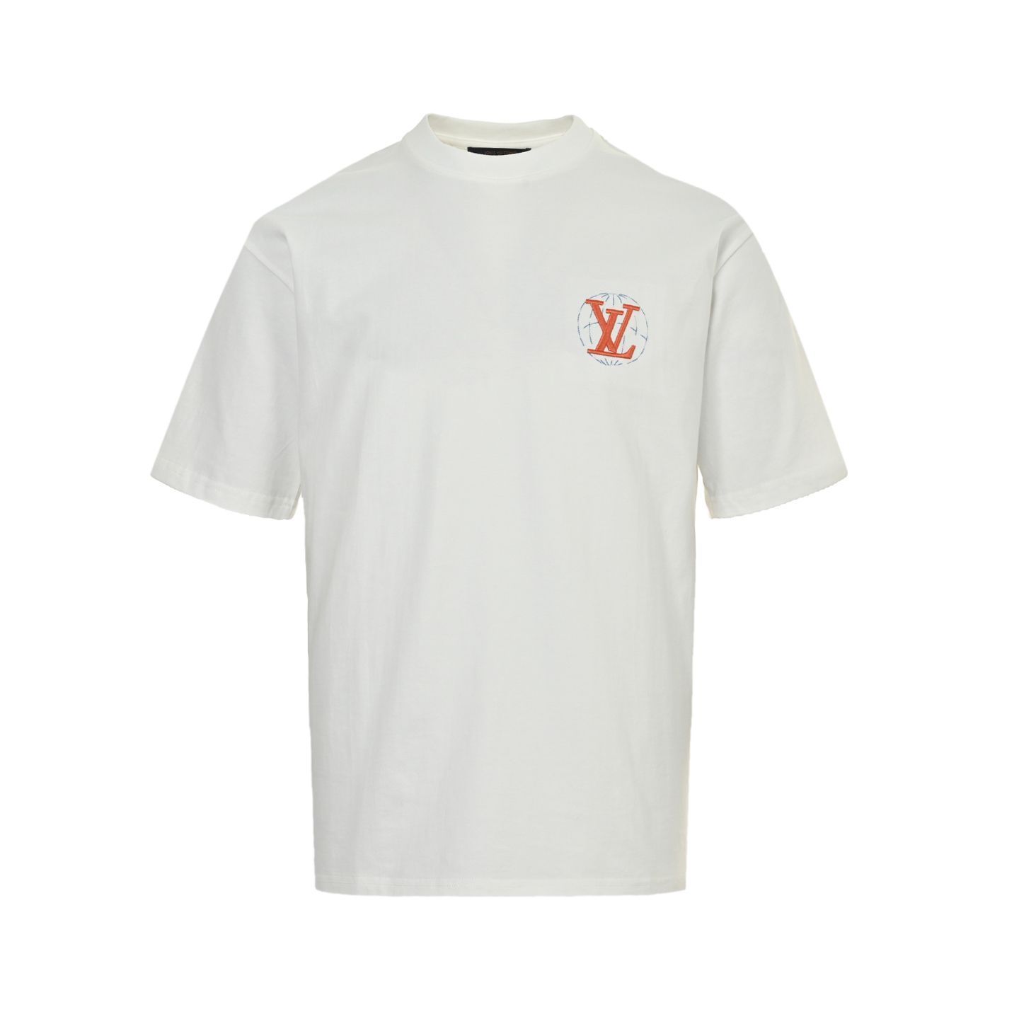 今日特価】Louis Vuitton 25ss 地球文字ロゴ刺繍 T シャツ