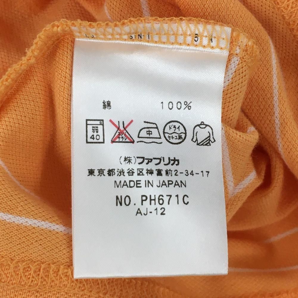 【美品】ラコステ 半袖ポロシャツ オレンジ×白 ボーダー 胸ロゴ メンズ 3(M) ゴルフウェア LACOSTE ラコステ ポロシャツ ボーダー（スポーツ・アウトドア）の通販