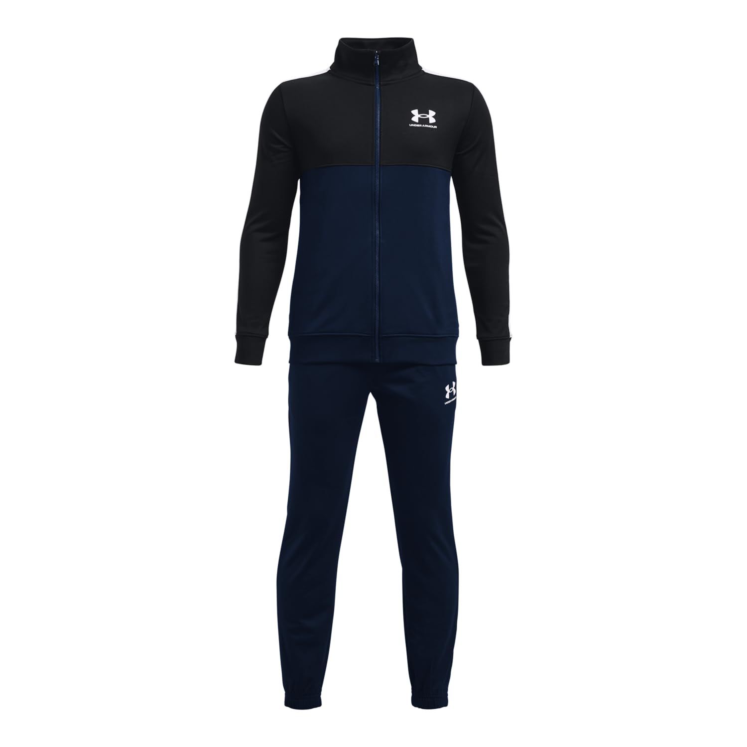 [アンダーアーマー] UA COLOR BLOCK KNIT TRACK SUITS [Academy / Black / White] [YL]