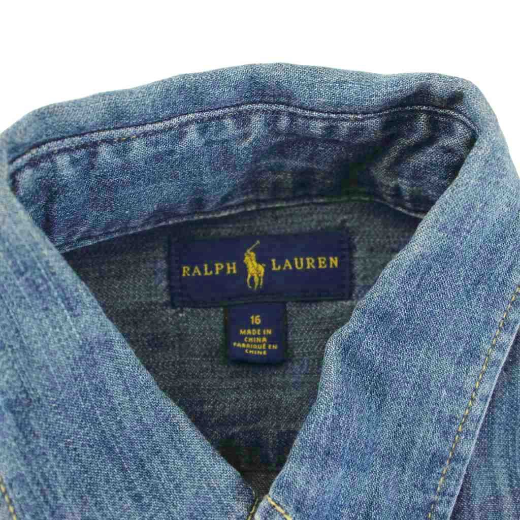 ラルフローレン RALPH LAUREN デニム シャツワンピース フレア