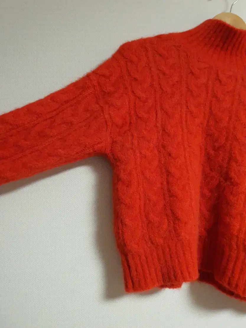  sezane セザンヌ ベビー アルパカ 赤 ケーブル ニット s サイズ 長袖 ニット セーター