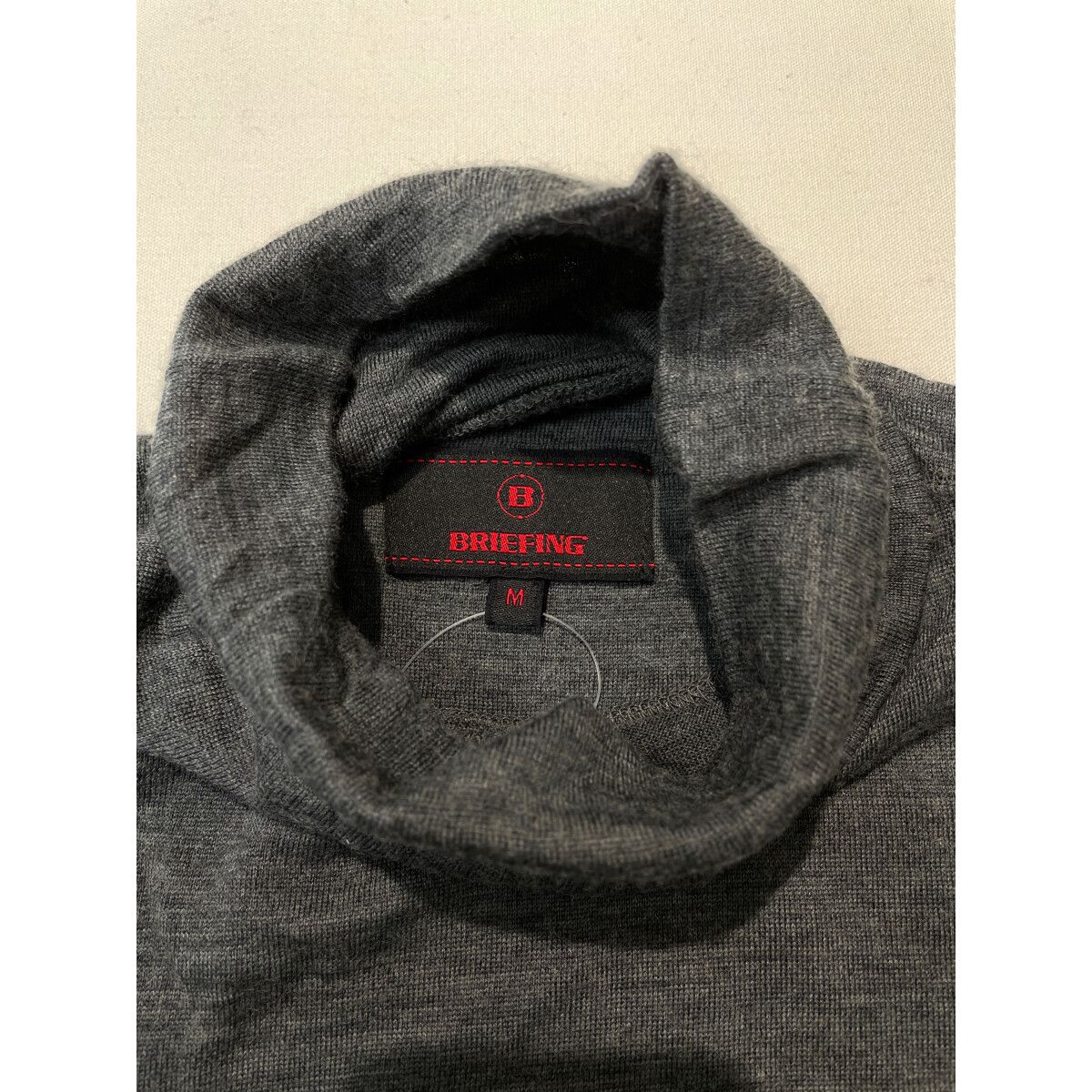 お値下げ！BRIEFING 裏起毛タートルネック M ダークグレー 中古 メンズ ブリーフィング BRIEFING セーター M グレー ハイネック