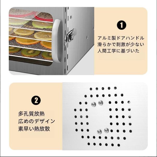 食品乾燥機 多層フードドライヤー ステンレス鋼制フードドライヤー 小型食品脱水機 野菜乾燥機 35-90℃智能温度制御 大容量 WWW_KANDAIZUMI_COM