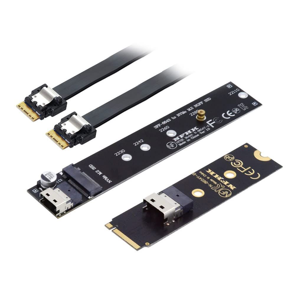 100%新品，セール 【在庫処分】M-Key NGFF NVME オス-メス延長ケーブル 40cm NFHK メインボードSSD 2280/22110用SFF-8654コネクター付き SATAケーブル