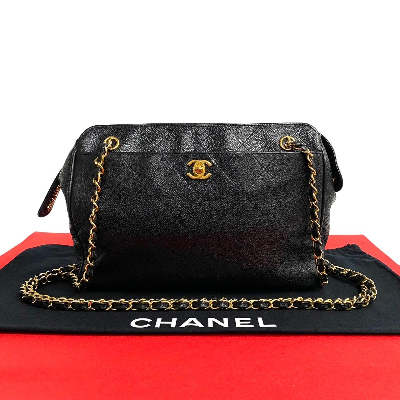 極 美品 シール有 4番台 CHANEL シャネル マトラッセ ココマーク マットキャビアスキン チェーン ショルダーバッグ ハンドバッグ 黒  756-1 - メルカリ