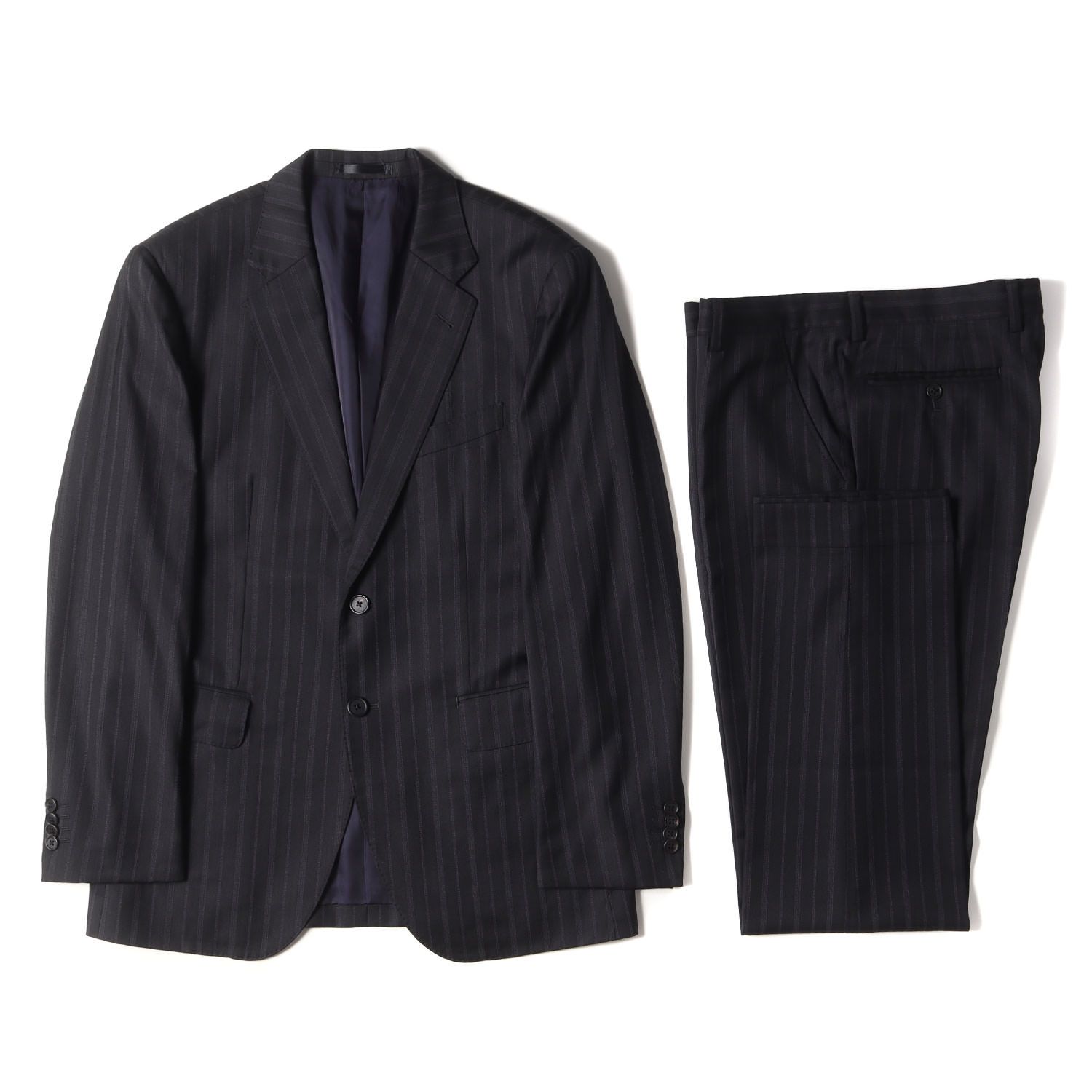美品 Paul Smith ポールスミス LORO PIANA ツインストライプ ウール 2B 