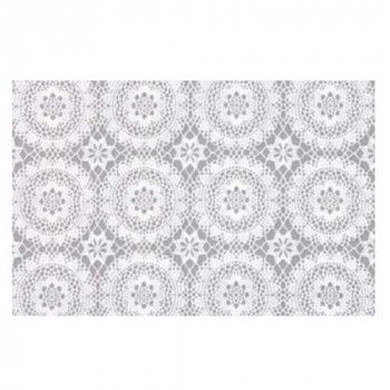 富双合成 テーブルクロス FGラミネートレース 狭幅 約40cm幅×20m巻 透明表貼り L3053 ホワイト