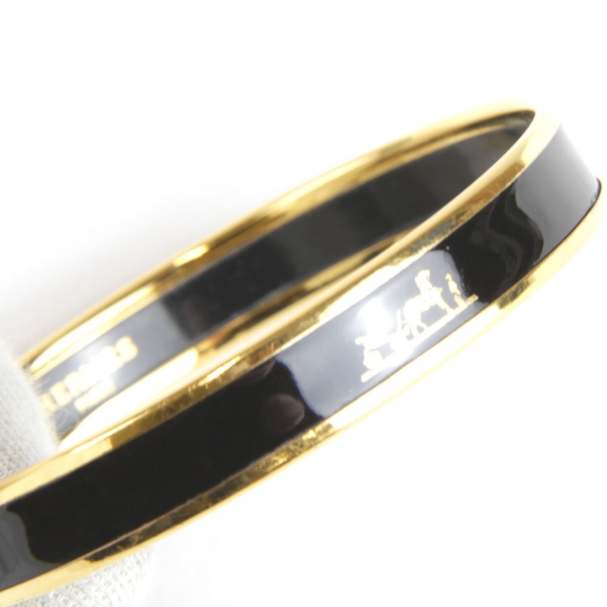 エルメス カレーシュ MM エナメル ブレスレット バングル グリーン 黄