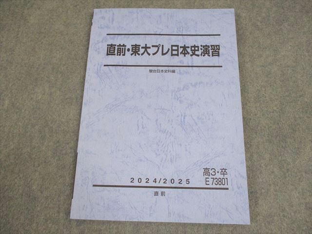駿台 東京大学 直前・東大プレ日本史演習 テキスト 状態良い
