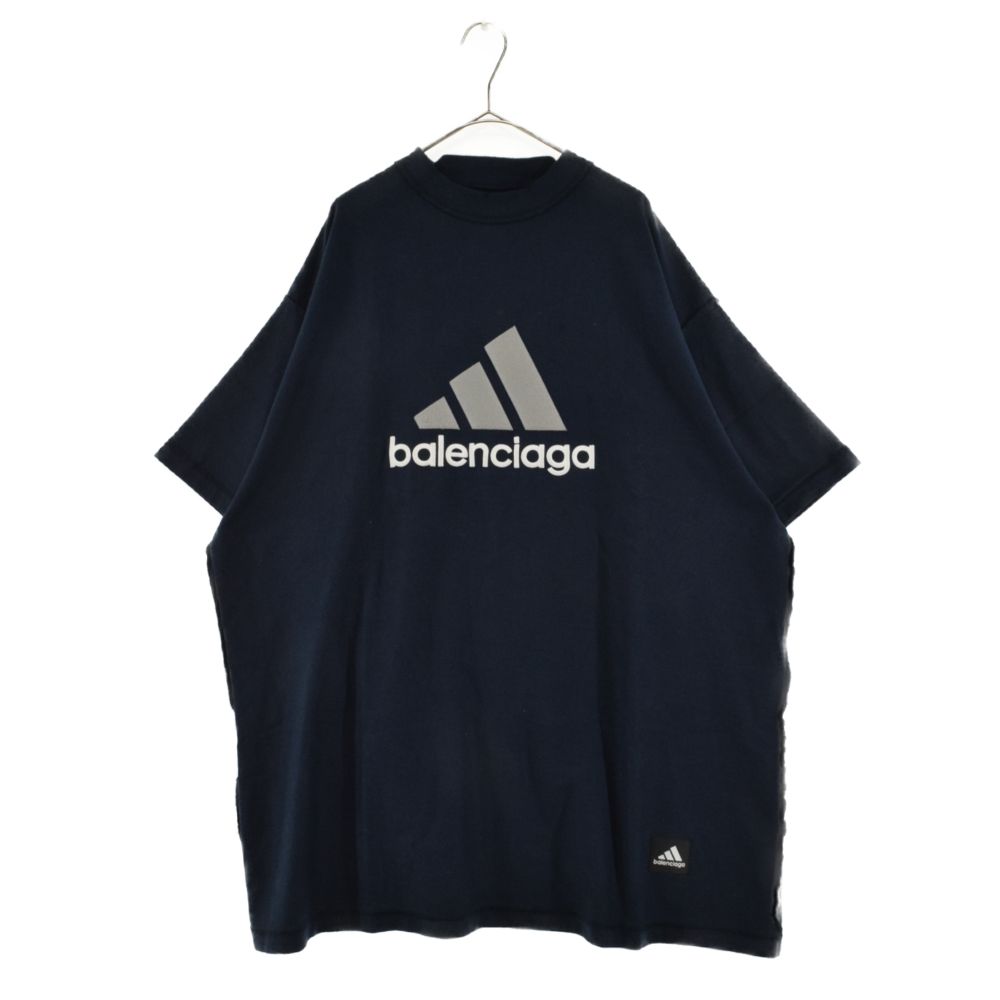 BALENCIAGA (バレンシアガ) 23SS×adidas OVERSIZED TEE バレンシアガ アディダス オーバーサイズ 半袖Tシャツ  731769 TNVA64356 ネイビー - メルカリ