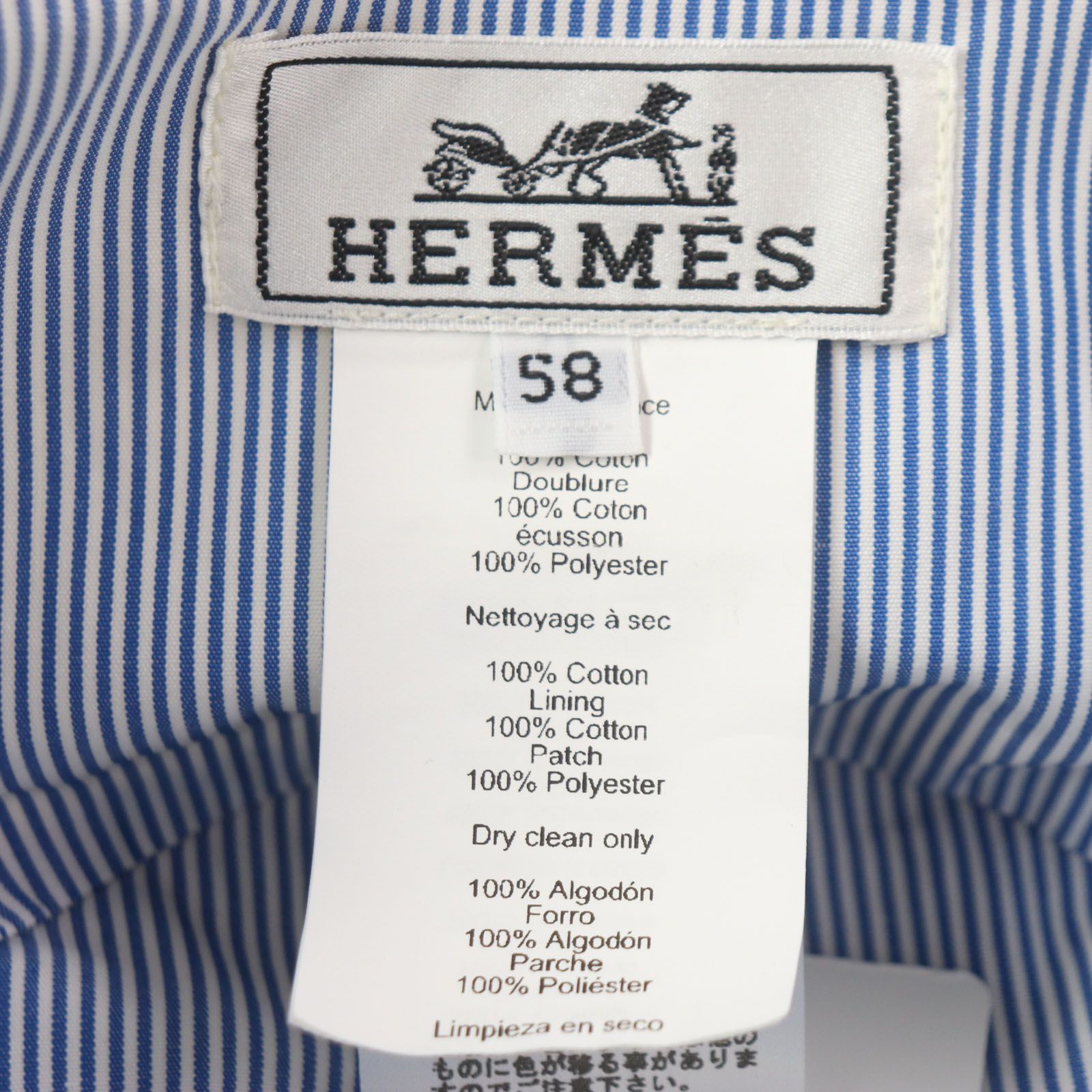 HERMES 帽子 正規品 新品 未使用品 HERMES キャンバス 帽子