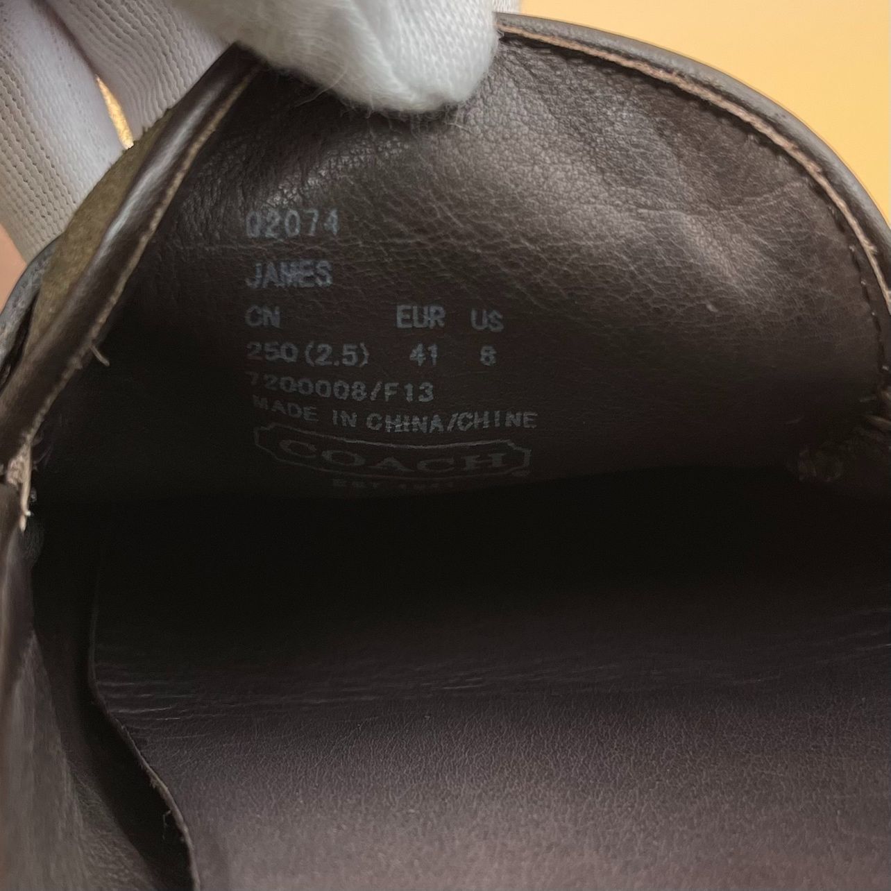 25cm】COACH コーチ スエード ローファー スリッポン/JAMES PEB LTHR