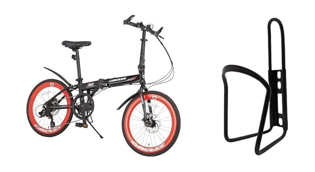 7段変速 ディスクブレーキ 20インチ エアロリム 軽量 折りたたみ自転車 アルミフレーム CA-M2 カノーバー CANOVER ブラック ボトルケージセット