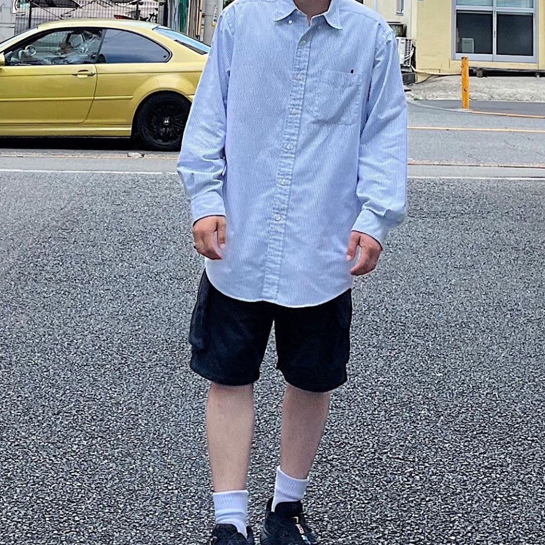 エルエルビーン  オックスフォード 長袖 ボタンダウンストライプシャツM L.L.Bean ストライプ柄 ロングスリーブ ボタンダウンシャツ