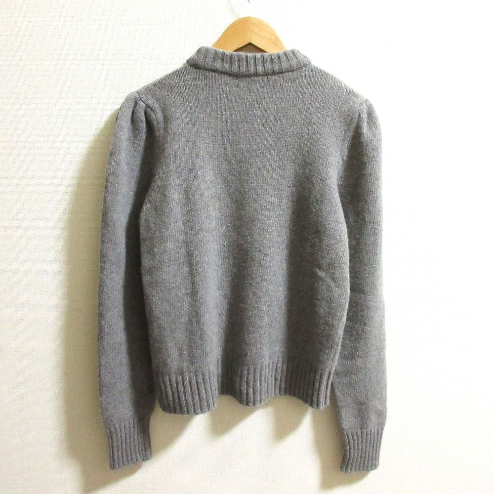 良品 22AW GANNI ガニー GANNI WORLD ロゴ 長袖 ウールニットセーター サイズM グレー レディース 古着 中古 良品 22AW GANNI ガニー GANNI WORLD ロゴ 長袖 ウールニット