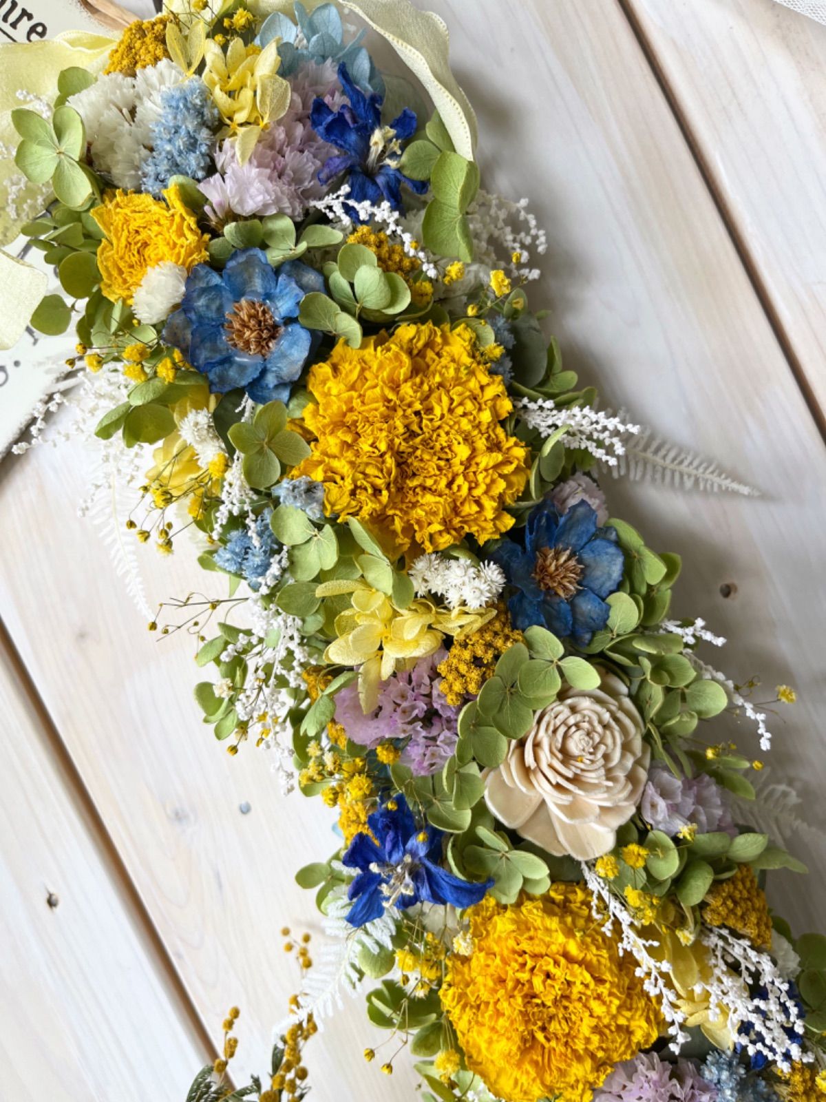 母の日❤︎プレゼント ドライフラワー❤︎縦長ガーランド 縦長スワッグ