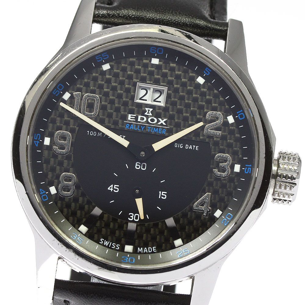 エドックス EDOX 64009 ラリータイマー ビッグデイト クォーツ メンズ_741388