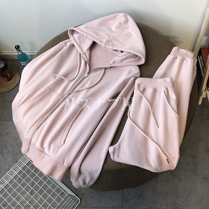 上下セット ルームウェア セットアップ パーカー ロングパンツ