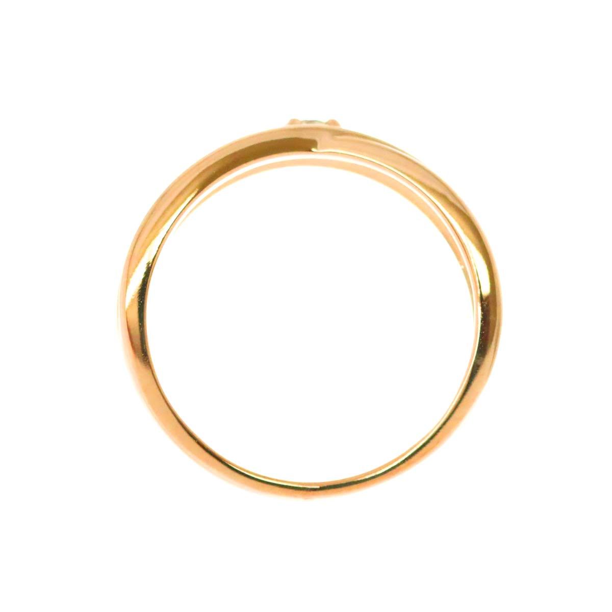 リング 12号 ダイヤ 0.13ct K18 PG ピンクゴールド 750 指輪 Diamond  