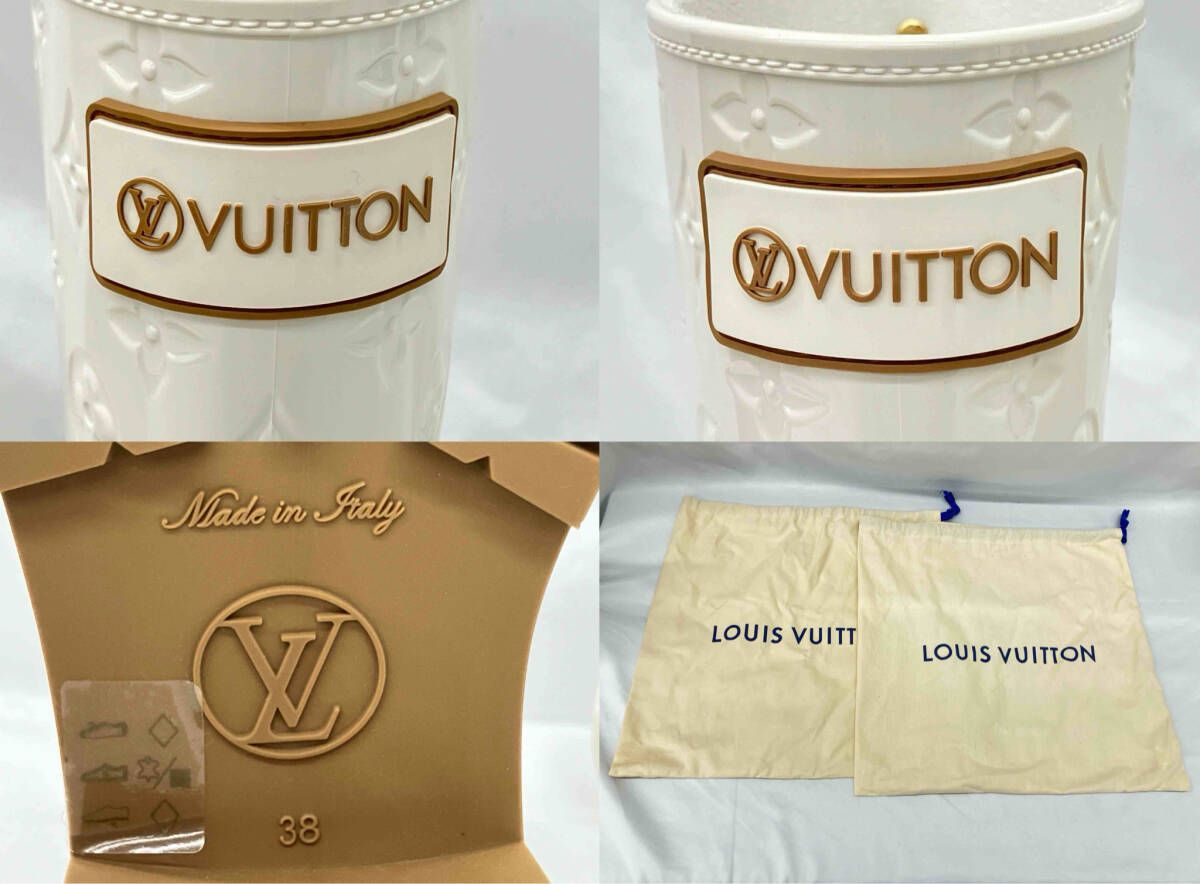 VUITTONルイヴィトン|レインブーツ|ドロップスライン|オフホワイト|サイズ38 約25㎝