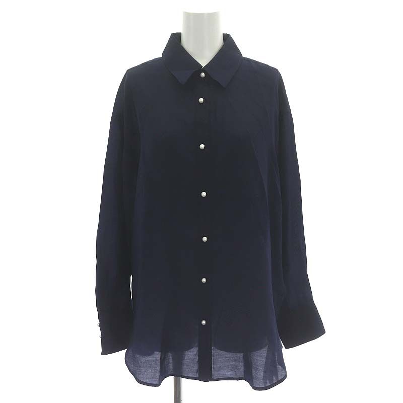 ジャスグリッティー JUSGLITTY 23SS パールボタンシアーシャツ 長袖 2