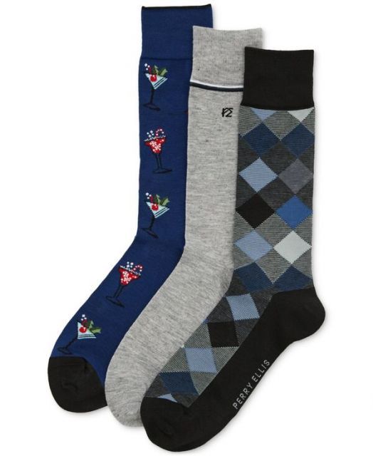 ペリーエリス メンズ 靴下 アンダーウェア Men s 3pk. Mixed Patterned Socks MARTINI HOLIDAY WWW_NOITHATQUANGTHANH_NET