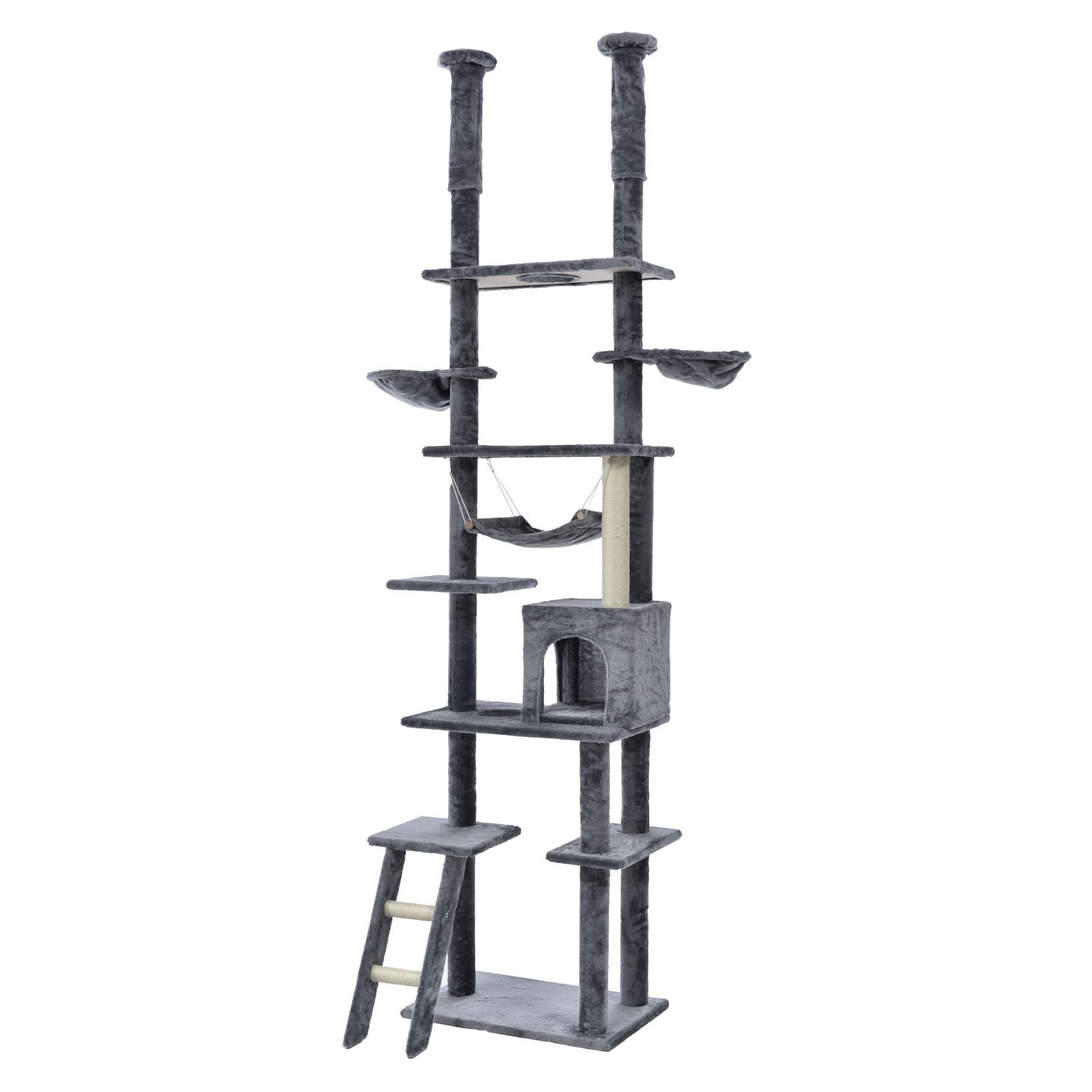 大人気商品」 キャットタワー 全新品 突っ張り 全高235-258cm ハンモク 