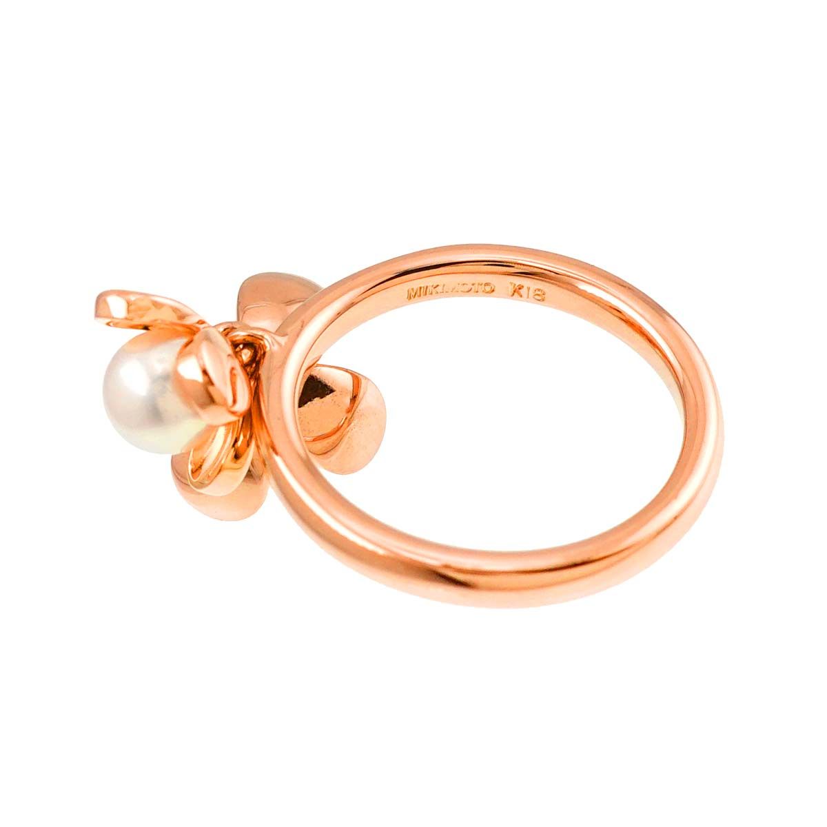 ミキモト MIKIMOTO アコヤ真珠 6.3-5.4mm 11号 リング K18 PG ピンク  