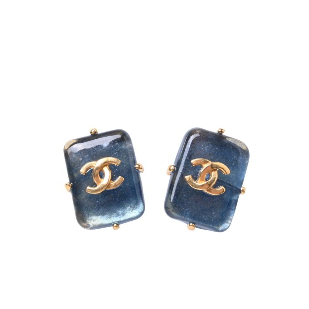 CHANEL 97A ヴィンテージ カラーストーン ココマーク イヤリング 