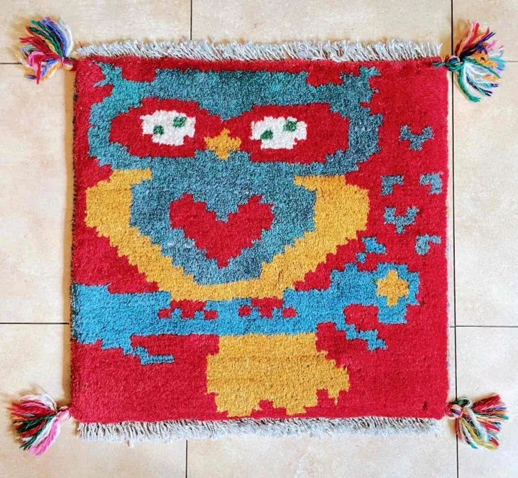 ペルシャ 高品質 ギャッベ座布団 おぎめ 本物 手織り絨毯 ギャベ