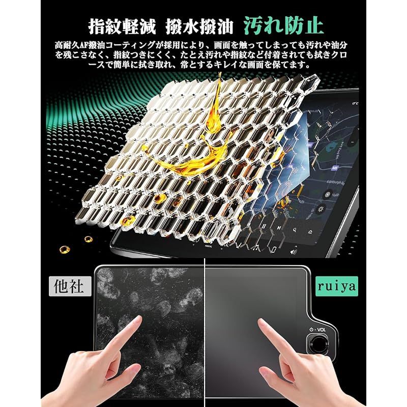 ruiya 【3枚入り】 反射防止フィルム 2025 新型 トヨタ アルファード 40系 Xグレード 専用 9.8インチ カーナビ 保護フィルム(反射防止ガラス) + 12.1インチ V12T-R68C / V12T-R72C 後席ディスプレイ(PET製2枚)｜液晶保護フィルム・カバー