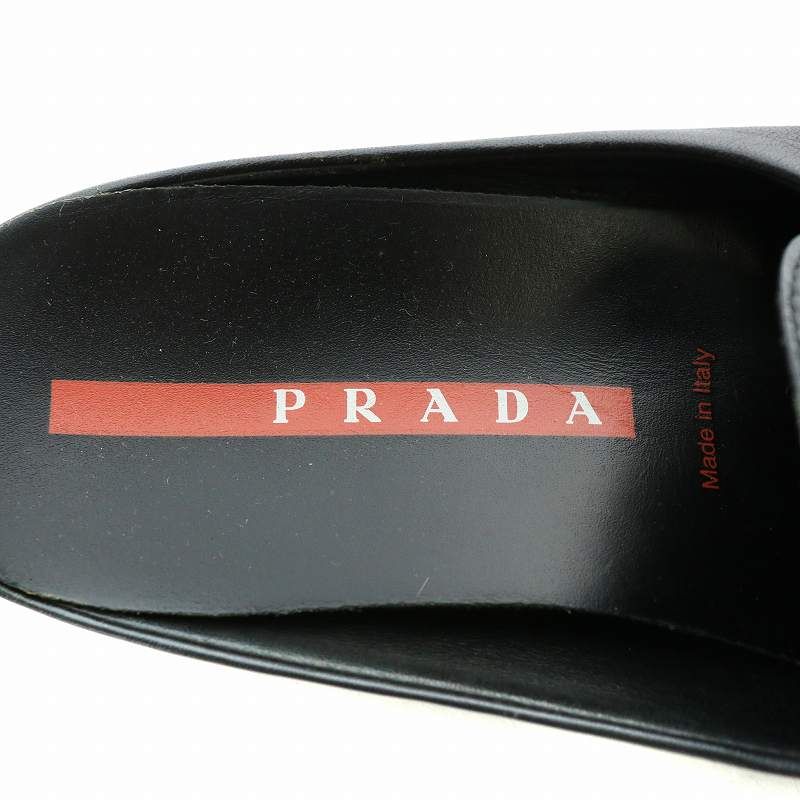 PRADA sport 黒 ローファー 　スリッポン　スクエアトゥ プラダスポーツ PRADA SPORT スリッポン ローファー レザー