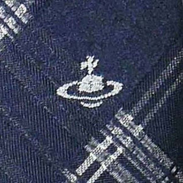 ヴィヴィアン・ウエストウッド ネクタイ チェック系 ネイビーブルー