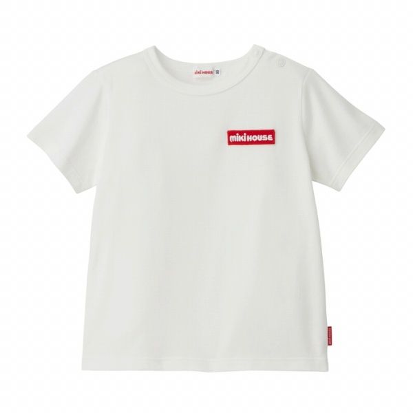 MIKI HOUSE アドベンチャー Tシャツ 100 ミキハウス mikihouse ワッペンロゴ 半袖 Tシャツ 100 白（01