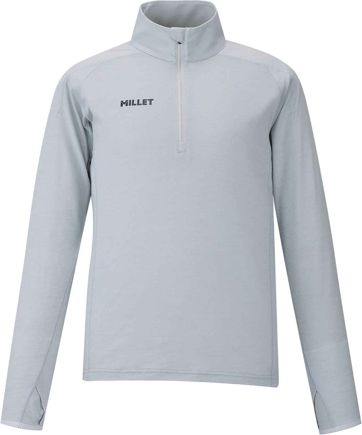 ミレー MILLET アウトドア UBIC WOOL ZIP LS W ベースレイヤー ロングスリーブ 長袖 トレッキング 登山 ハイキング 速乾 耐久性 保温 調湿 防臭 ハーフジップ MIV03215 N7372 SILVER
