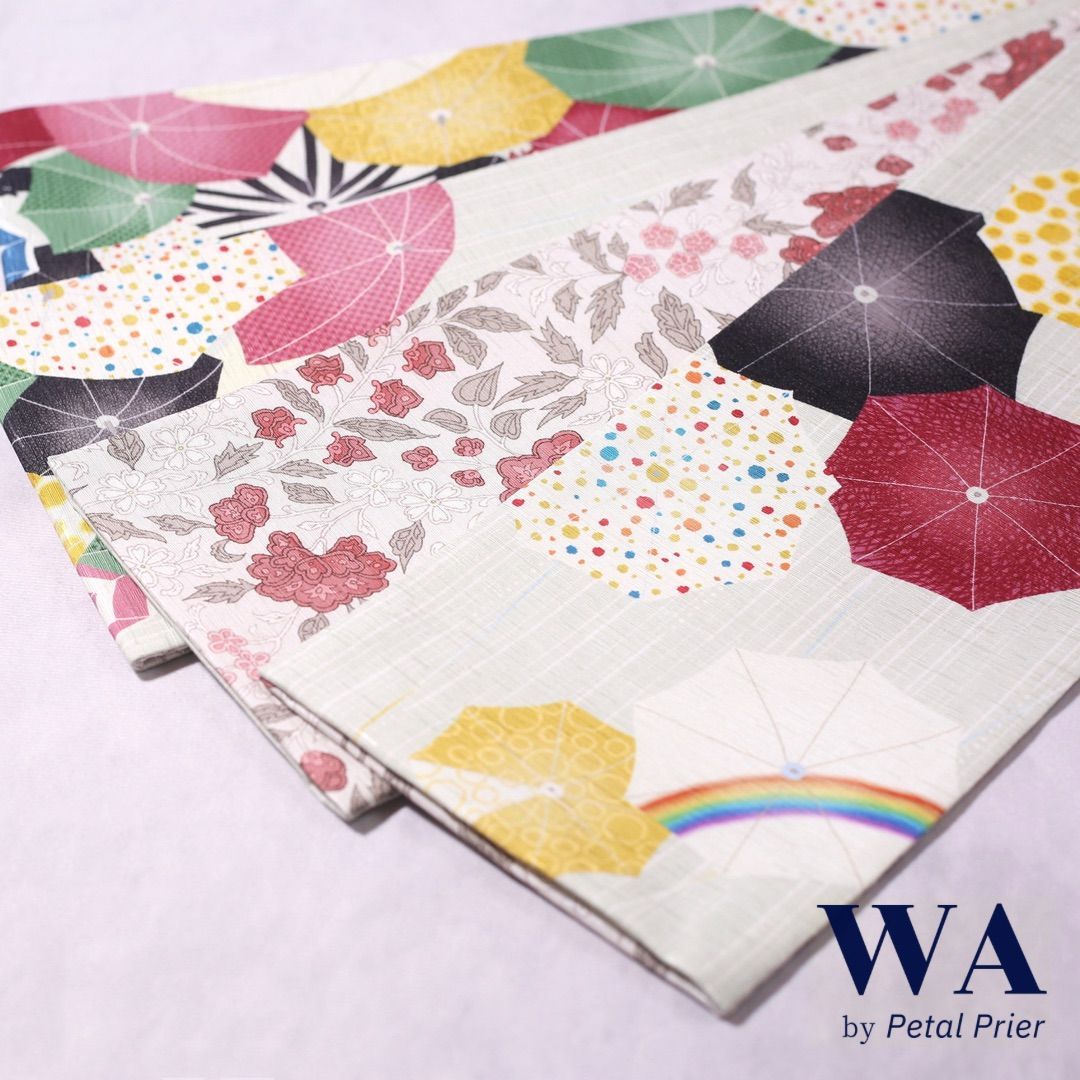 新品・未使用 WAKKA 正絹 半巾帯 半幅帯【雨に唄えば／アイボリー