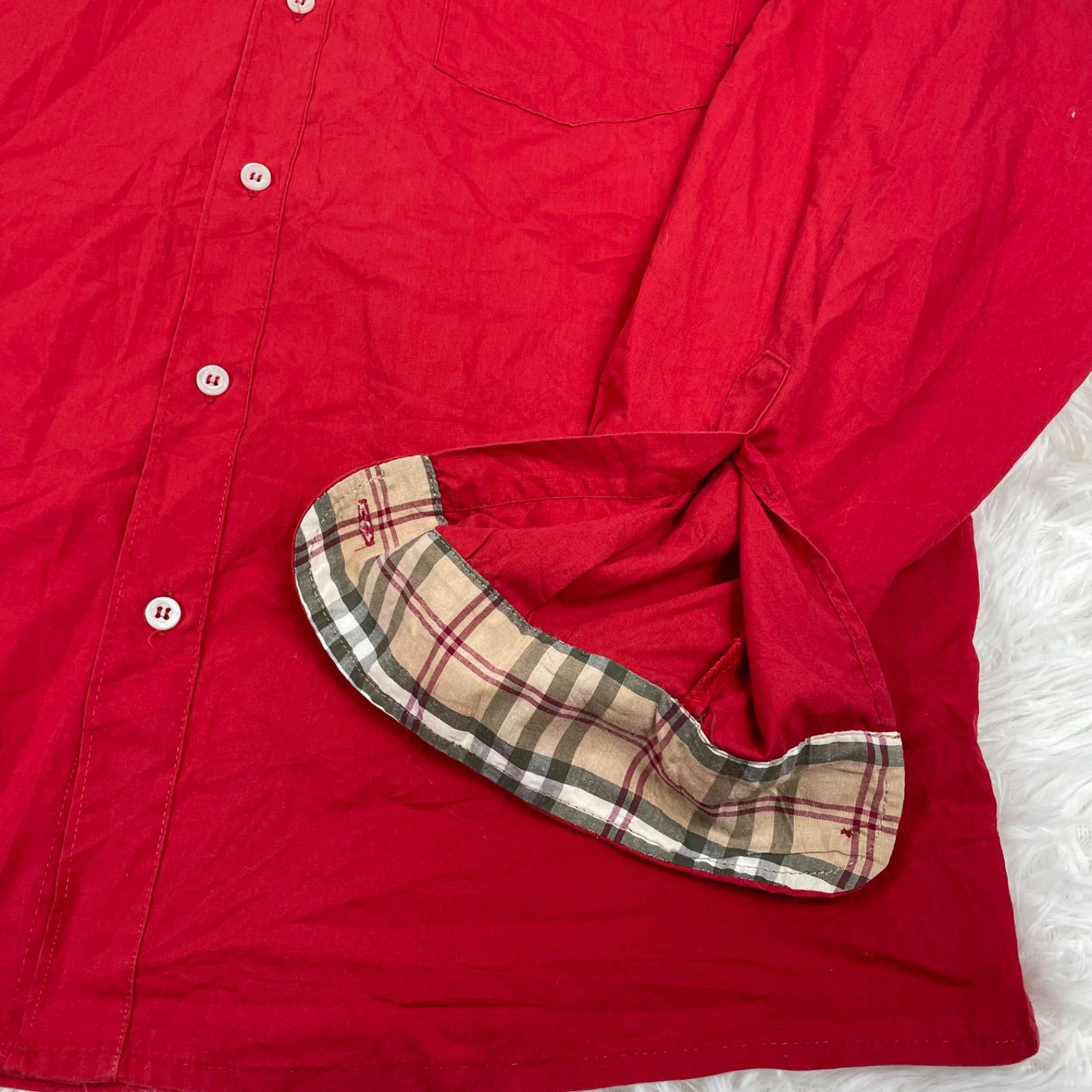 バーバリー Burberrys バーバリーズ レッド 長袖シャツ ホースロゴ刺繍