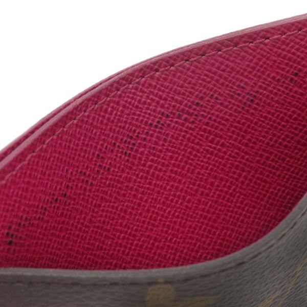 ルイヴィトン LOUIS VUITTON カードケース ポルトカルト サーンプル モノグラムキャンバス フューシャ 茶 ピンク カード入れ M 60703 CA 2177